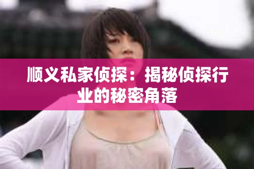 顺义私家侦探：揭秘侦探行业的秘密角落