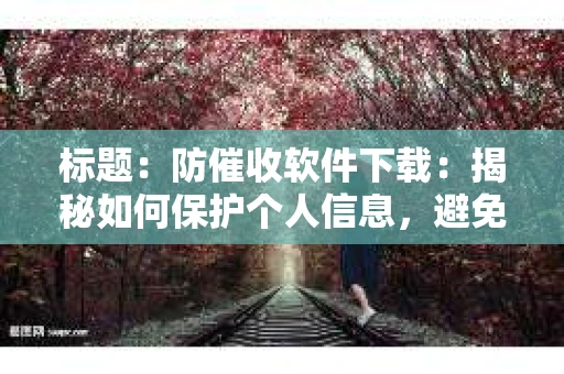 标题：防催收软件下载：揭秘如何保护个人信息，避免骚扰电话