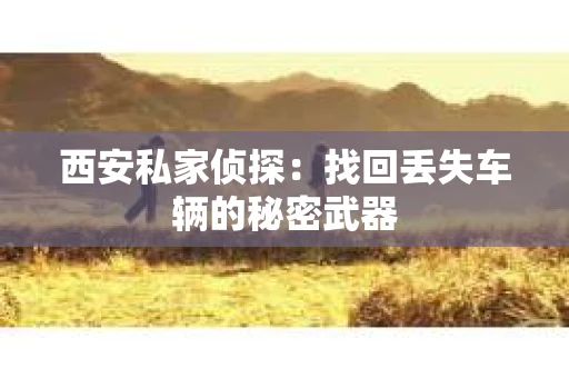 西安私家侦探：找回丢失车辆的秘密武器