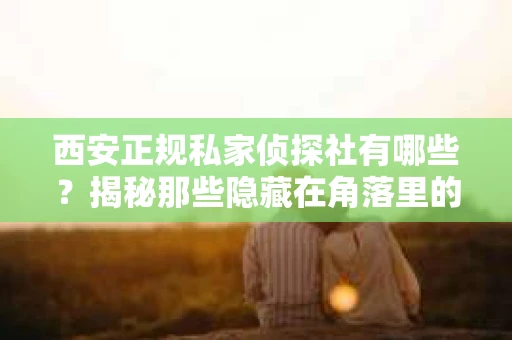 西安正规私家侦探社有哪些？揭秘那些隐藏在角落里的神秘力量