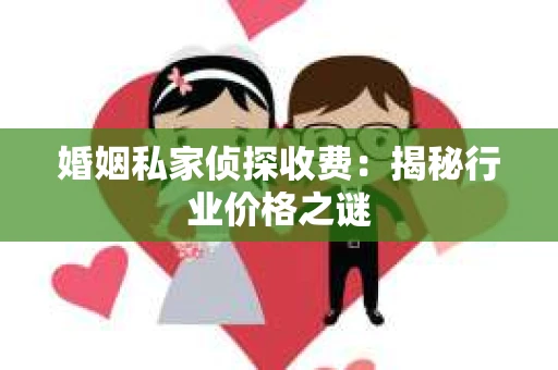 婚姻私家侦探收费：揭秘行业价格之谜