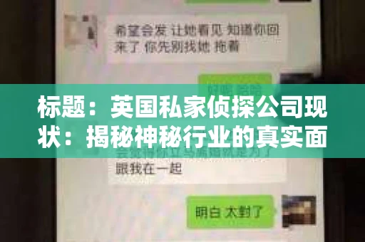 标题：英国私家侦探公司现状：揭秘神秘行业的真实面貌