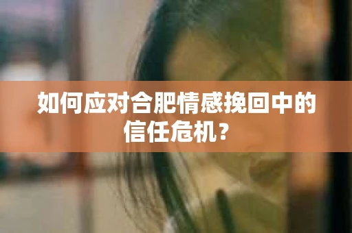 如何应对合肥情感挽回中的信任危机？