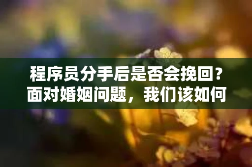 程序员分手后是否会挽回？面对婚姻问题，我们该如何应对？